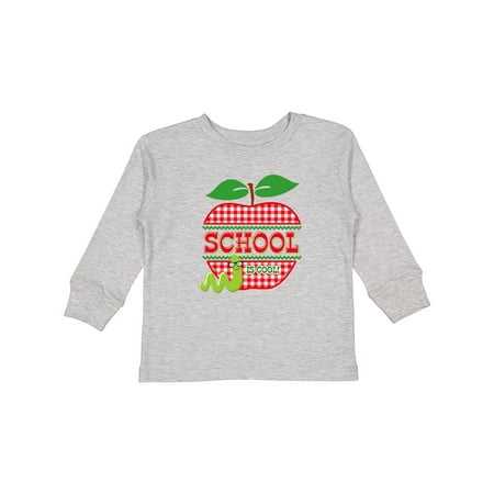 

Inktastic Apple School is Cool Gift Toddler Toddler Girl Long Sleeve T-Shirt