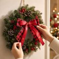 thumbnail image 5 of Dalxymotic Christmas Bow Ornament, Holiday Ribbon Decor Accent, Festive Party Styling Piece, Easy Hanging Home Decor, Christmas Bow Decoration for Tree, Wreath, Door, Mantel, 5 of 5