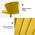 thumbnail image 6 of Velvet Task Office Chair Adjustable Swivel Rolling Gold Leg Tufted Back Teens Yellow, 6 of 10