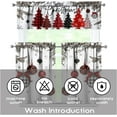 thumbnail image 6 of Christmas Kitchen Curtains Valances 3 Piece Set,Red Merry Xmas Pine Trees Balls Ornament Snowflakes Rod Pocket Kitchen Curtain over Sink Window,Farmhouse Cafe Curtains for Holiday Winter Decor 36, 6 of 7
