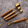 thumbnail image 5 of 8 pieces Golden Measuring Cups Set and Measuring Spoons Set with Scale, Wooden Handle Stainless Steel Dry & Liquid Measuring Cup for Cooking Baking, 5 of 18