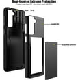 thumbnail image 3 of Samsung S21 Plus Case with Card Holder Dual Layer Heavy Duty Protective Galaxy S21 Plus Case Hidden Card Slot Slim Wallet Case for Samsung S21 Plus(Black), 3 of 14