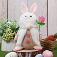 thumbnail image 4 of Trayknick Easter Bunny Plush Doll Rabbit Ears Flower/Carrot Cute Gift Happy Easter Desktop Faceless Gnome Stuffed Ornament Party Supplies, 4 of 8