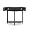 thumbnail image 5 of Tcbosik Half Moon Console Table, 2-Tier Modern Entryway Table with Storage, Small Sofa Table with Open Shelf & Solid Wood Legs for Living Room, Hallway, Space Saving, Dark Gray, 5 of 8