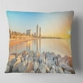 thumbnail image 2 of Designart Barceloneta Beach in Barcelona - Seashore Photo Throw Pillow - 16x16, 2 of 5