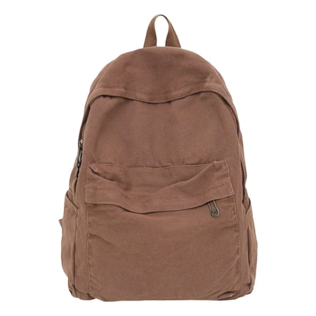 Canvas Backpack for Women & Men College Laptop Bag Casual Travel Rucksack Retro Aesthetic Daypack Multipurpose Backpack for College Travelling Camping Hiking & Laptop(9.84x5.12x15.75 )(Brown)