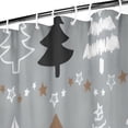 thumbnail image 3 of Gray Christmas Tree Pattern Shower Curtain 36"x72" ,Bathroom Decorative Shower Curtains Set with 12 Hooks,Modern Waterproof Washable Shower Curtain, 3 of 6