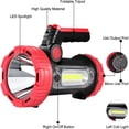 thumbnail image 4 of Rechargeable High-Power Handheld Spotlight, 8000 Lumens Ultra-Bright Waterproof Handheld Searchlight, 6600 Mah High-Efficiency Energy-Saving Led Flashlight, Usb Output 6 Lighting Modes.… Red -, 4 of 7