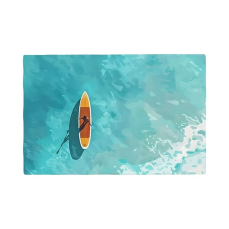 

Placemats Set of 4 Tranquil Ocean Canoe Journey Place mats for Dining Table Indoor/Outdoor Cute Heat Resistant Washable Table Mats(18 x 12 )