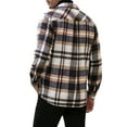 thumbnail image 3 of DYMADE Men Plaid Shirt Long Sleeve Buttons Casual Coat, 3 of 4