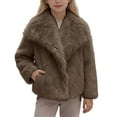 thumbnail image 2 of LYHao Faux Coat For Girls Elegant Shawl Collar Winter Jacket Outerwear Soft Coats For Kids Girls Jacket Coat,Sizes 11-12 Years, 2 of 5