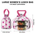 thumbnail image 5 of Pioneer Flower Floral Print Pattern Drawstring Lunch Bag Women - Drawstring Lunch Bag Insulated for Work Office - Stain-Resistant Large Lunchbags for Women with Multi-Pockets, 5 of 6