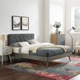 thumbnail image 2 of Platform Bed Frame, Twin Size, Wood, Grey Gray, Modern Contemporary Urban Design, Bedroom Master Guest Suite, 2 of 10