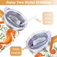 thumbnail image 5 of 40oz Ocean Cute SeaHorse Stainless Steel Flip Straw Tumbler Spill Proof Travel Cup Double Wall Vacuum Insulated Coffee Mug with Top Handle, 5 of 6