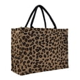 thumbnail image 1 of Bolsa de Playa Hibala de Paja Tejida Hecha a Mano con Estampado de Leopardo, 1 of 6