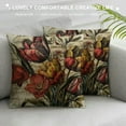 thumbnail image 3 of Awypu Vintage Tulip Flower Daisy Flower Sunflower Throw Pillow Cover, Decorative Pillowcase Cushion Cover For Sofa Couch Bed,Home Bedroom Living Room Decor,Gift For Flower Lovers Women Girls, 3 of 5