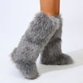 thumbnail image 3 of Women Winter Fluffy Faux Fur Knee High Boots Y2K Outdoor Snow Boots Luxurious Fashion Shoes, 3 of 4
