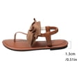 thumbnail image 6 of Kojanyu Women's Bow Knot T-Strap Flat Sandals Open Toe Summer Casual Beach Walking Thong Shoes PU Leather Slip On Footwear, 6 of 10