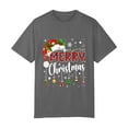 thumbnail image 3 of Merry Christmas Red Santa Hat Reindeer Xmas Matching Family T-Shirt Dark Grey Cotton T-Shirt S, 3 of 4