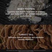The Genius Brand Protein Powder - Chocolate + Adaptogenic Mushroom Blend - Plant-Based Protein with Turkey Tail for Gut Health - Daily Muscle Recovery & Immune Support - 20 Servings