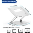 thumbnail image 3 of Aluminum Laptop Stand, Ergonomic Adjustable Notebook Stand, Riser Holder Computer Stand Compatible with Air, Pro, Dell, HP, Lenovo More 10-15.6" Laptops, Black - Silver, 3 of 8