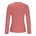 thumbnail image 5 of tarylea Going out Tops for Women Ribbed Knit Crew Neck Shirts Long Sleeve Slim Fitted Tops Cute Tops, 5 of 6