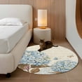 thumbnail image 2 of Small Round Rug 3Ft Washable Non-Slip, Blue Hydrangea Circle Area Rugs for Living Room Bedroom, Spring Floral Leaves Butterfly Vintage Beige Indoor Floor Mats Carpet Runner for Home Decor, 2 of 8