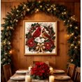 thumbnail image 3 of Christmas Cardinal Diamond Painting Kit, DIY Pearl Rhinestone Crafting Set, Festive Wreath Pair‑Cardinal Art, Pearl Textured Effect Kit for Holiday Housewarming Gift, 3 of 6