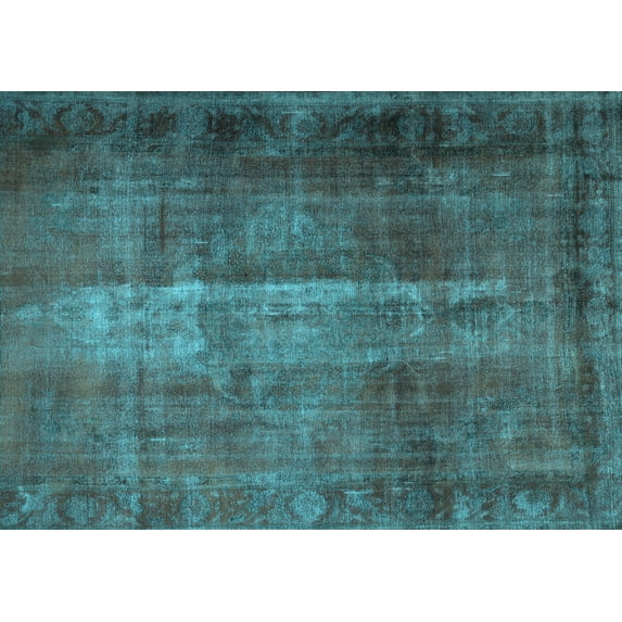 Ahgly Company Machine Washable Indoor Rectangle Persian Light Blue Traditional Area Rugs, 2' x 3'