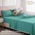 thumbnail image 6 of Lux Decor&nbsp;Cal King&nbsp;Bed Sheets - 6 Piece Ultra-Soft Microfiber&nbsp;Sheets Set, Deep Pocket Fitted Sheet, Flat Sheet & 4 Pillowcases, Breathable Hotel Luxury, OEKO-TEX Certified, Teal, 6 of 10