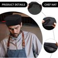 thumbnail image 4 of Gorros de Chef para Hombres y Mujeres con Parte Superior de Malla Transpirable Gorro de Chef Duradero Lavable Ajustable para el Servicio de Restaurante de Cocina Casera (Blanco y Negro), 4 of 5