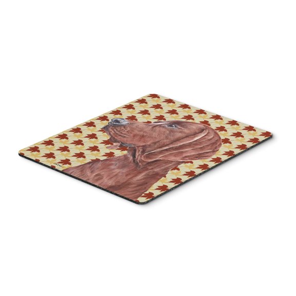 "Redbone Coonhound Fall Leaves Mouse Pad Hot Pad or Trivet"