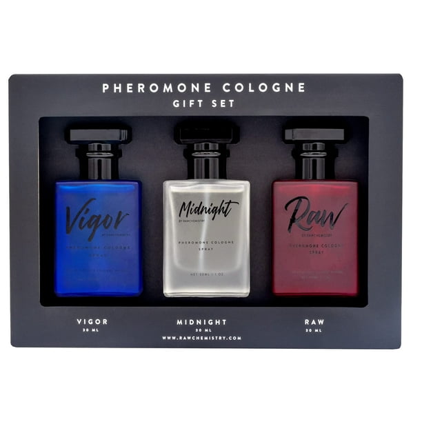 RawChemistry - Set de regalo de colonia para hombre con infusión de feromonas - Juego de 3 colonias