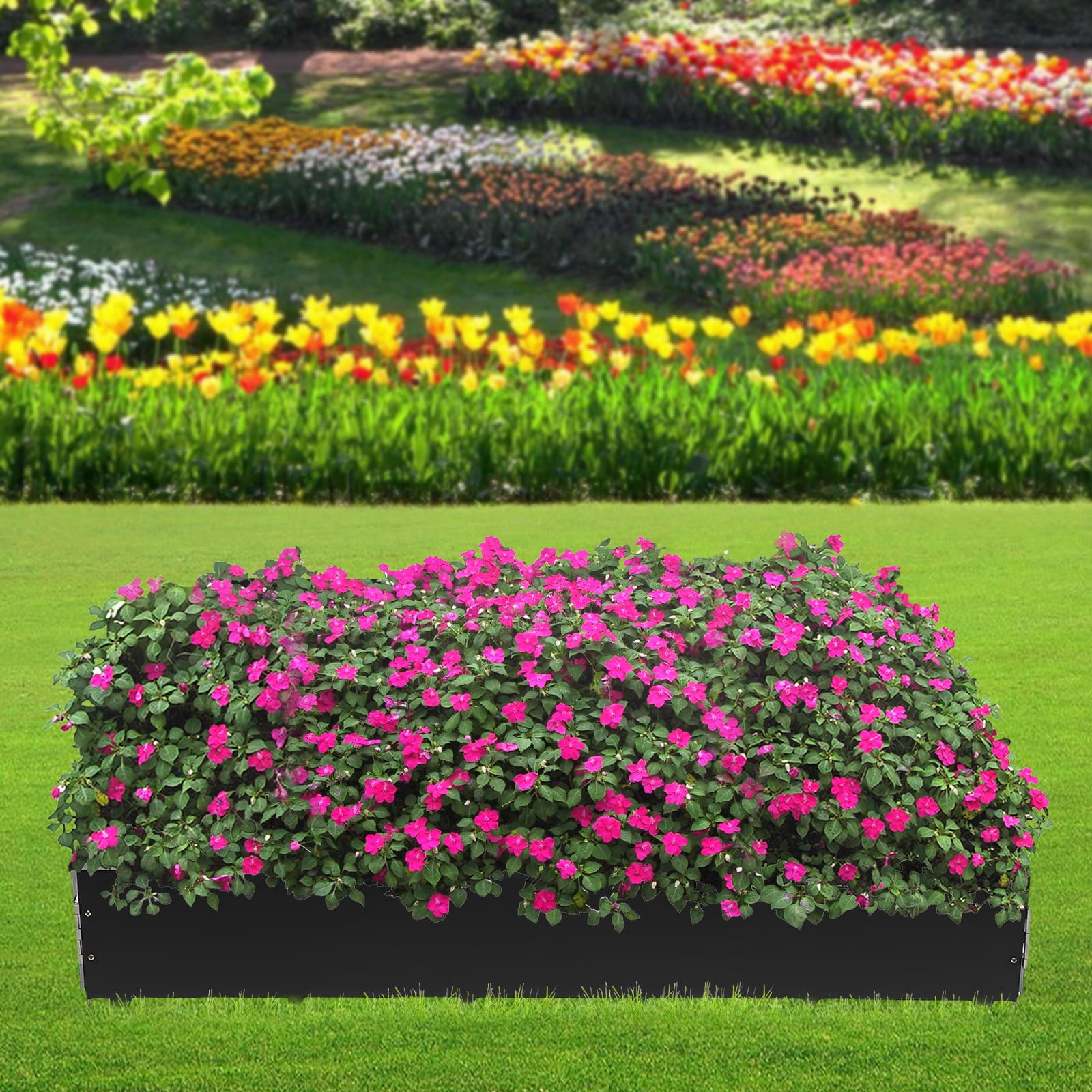 Steel Landscape Edging ,4pcs 40 inch Length, 8.4 inch Depth Yard Landscaping Fence Liner Lawn Edge Barrier for Landscaping Lawn Garden Metal Edging,Decorative Lawn Landscape Panels Elements