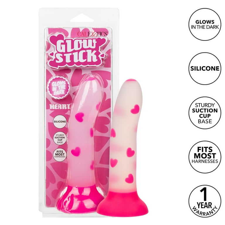 California Exotics Glow Stick Heart 6" Silicone Dildo with Suction Cup, Pink  - Walmart.com