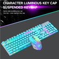 thumbnail image 2 of Moyic USB Inalámbrico Ergonómico Único Retroiluminado Mecánico Touch Gaming Keyboard Mouse Set Teclado profesional de ratones con efecto de Juegos de teclado y mouse para computadora Cielo azul, 2 of 5