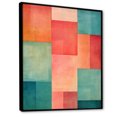 thumbnail image 2 of Designart "Melodic Coral Cubes Shapes II" Abstract Shapes Floater Framed Wall Decor, 2 of 5