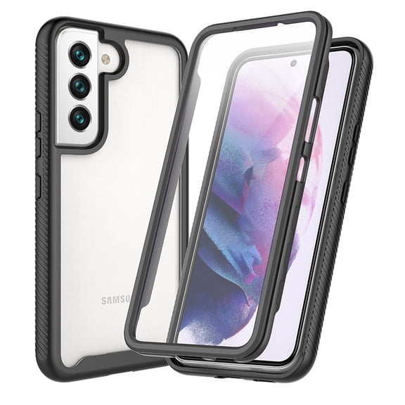 TECH CIRCLE Compatible with Samsung Galaxy A32 5G PC TPU Hybrid Clear Case with Screen Protector Slim Cover,Anti-Fall and Shock-Absorbing Full Body Rugged Heavy Duty Protective,Black