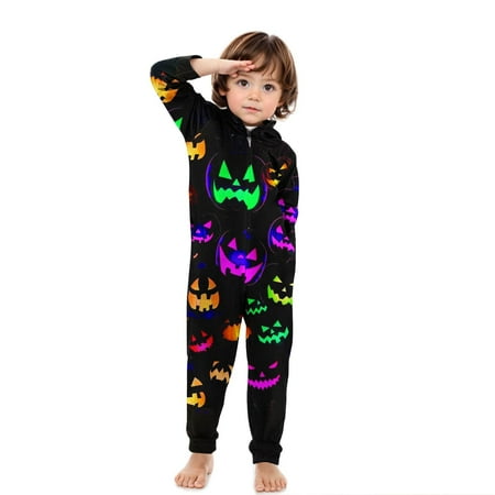 

TMOYZQ Halloween Matching Halloween Printed Pajamas Set for Family Onesie Jumpsuit One Piece Family Matching Family Jammies Pajamas Cute Pumpkin Printed Costume Sleepwear