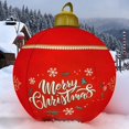 thumbnail image 1 of Bola de Navidad inflable con luz de PVC, bola grande decorada al aire libre de 24 pulgadas con luz, control remoto, bomba de aire para decoraciones de patio y piscina, color rojo JAMW Sencillez, 1 of 5
