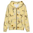 thumbnail image 4 of Vintage Hoodies for Womens Full Zip Up Drawstring Floral Graphic Print Hooded Sweatshirt Pullover Long Sleeve Pocket Fall Winter Casual Tops for Womens, 4 of 4