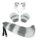 thumbnail image 2 of Diadema con Orejas de animales conjunto de cola de Cosplay Traje de cola Larga con Orejas Gris blanco Disfraz de juego de cosplay, 2 of 8