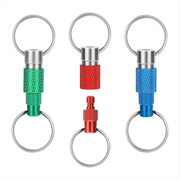 3pcs Quick Release Detachable Keychain, Double Rings Pull Apart Spring Split Snap Seperate Keychain