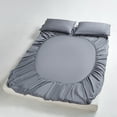 thumbnail image 4 of AMONOL 4-Piece Organic Bamboo King Bed Sheet Set, Bark Gray – Luxury Soft, Cooling Sheets with 18-Inch Deep Pocket（Bark Gray）, 4 of 9