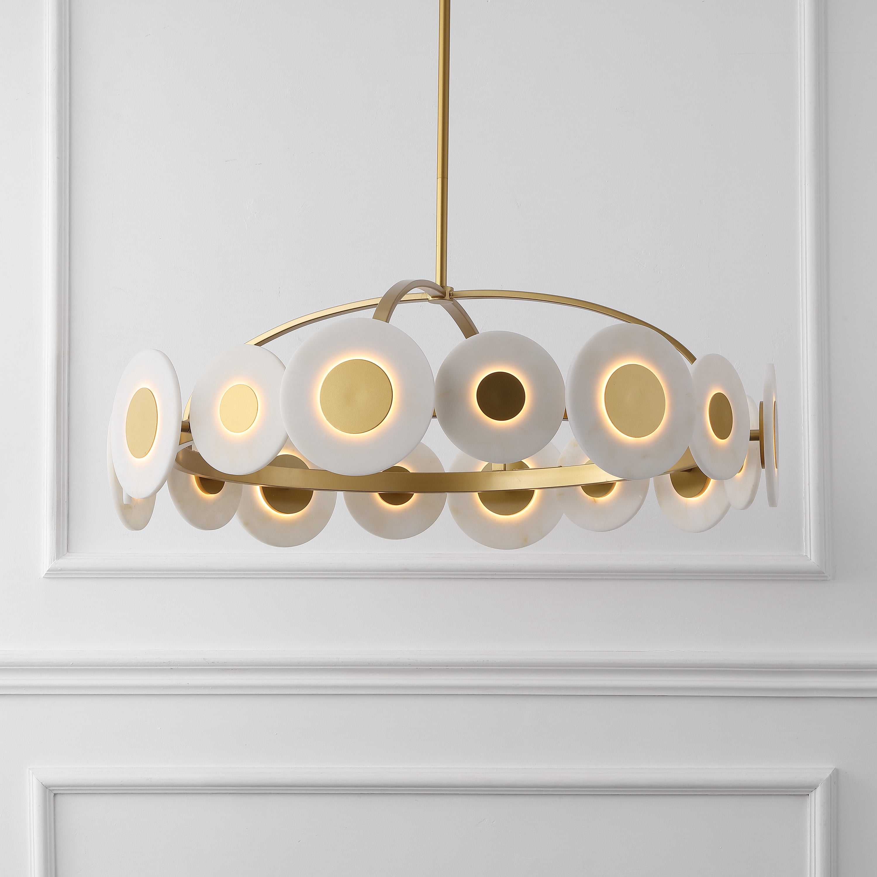 Safavieh Counture Keith Metal Chandelier, Gold/White