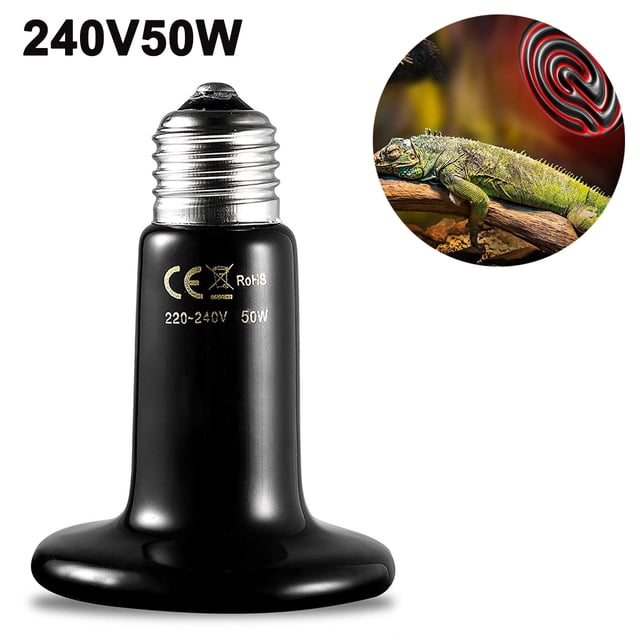 Ceramic Heat Lamp Bulb Infrared Reptile Heat Emitter Heater Lamps Bulbs for Pet Brooder Coop Chicken Lizard Bearded Dragon Turtle Snake Aquarium - No Light Emitted No Harm