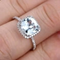 thumbnail image 2 of 2.05 Carat 7mm Cushion Cut Aquamarine Engagement Ring on 10k White Gold, 2 of 6