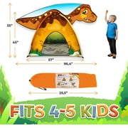 Toysical Dinosaur Discovery Kids Play Tent - Fun & Imaginative Indoor Tent with Full Dinosaur Shaped top - Perfect Indoor/Outdoor Playhouse for Boys and Girls