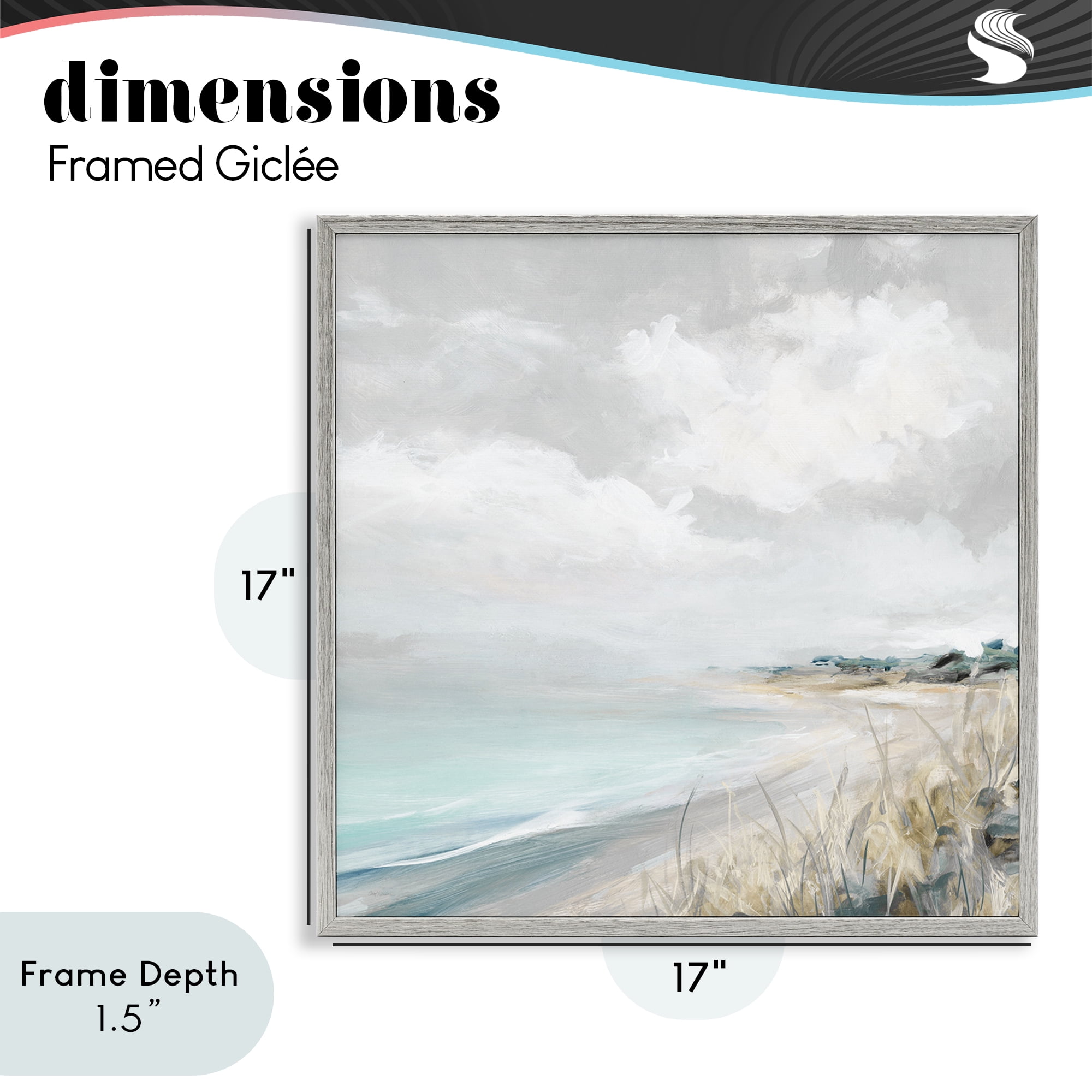 Stupell Industries Coastal Morning By The Dunes Gray Framed Giclee Art, design by Carol Robinson