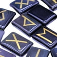 thumbnail image 3 of de 25 piedras de runas de aventurina, piedras caídas con palabras de runas talladas para adivinar / para coleccionistas de cristales Negro Hugo Runa de piedra, 3 of 4